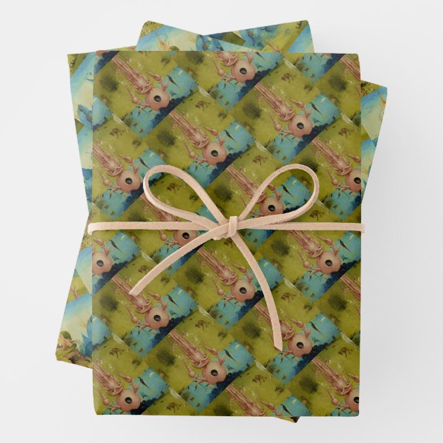 Garden of Eden - Hieronymus Bosch Wrapping Paper Sheets (In situ)