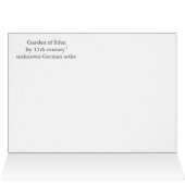 Garden of Eden medieval art Cards (Inside Horizontal (Top))
