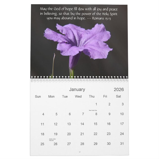 Garden of Faith, 2014 Calendar, w/ Bible Quotes Calendar (Jan 2026)