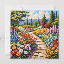 Garden of Flowers Greetings Card