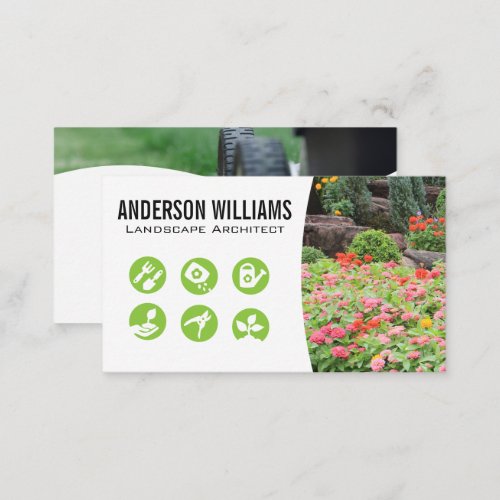 Garden of Flowers  Landscaping Icons Business Card