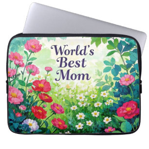 Garden of Flowers - World's Best Mom Laptop Sleeve