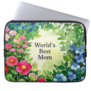 Garden Of Flowers World's Best Mom Laptop Sleeve