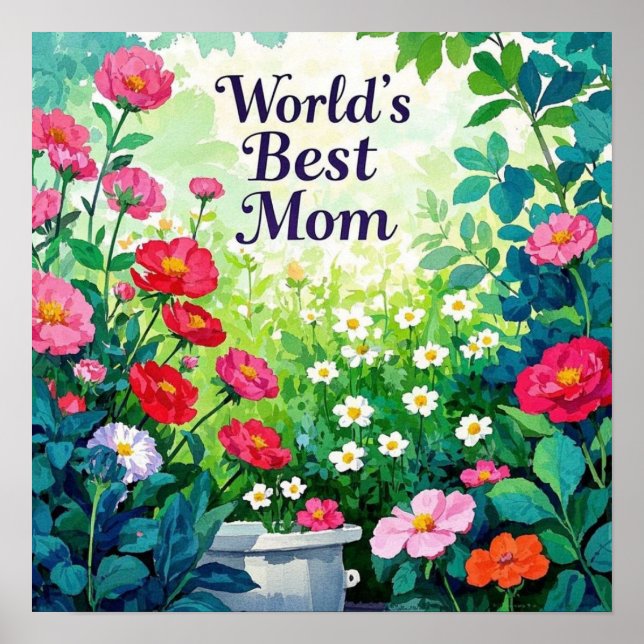 Garden of Flowers - World's Best Mom  Poster (Front)