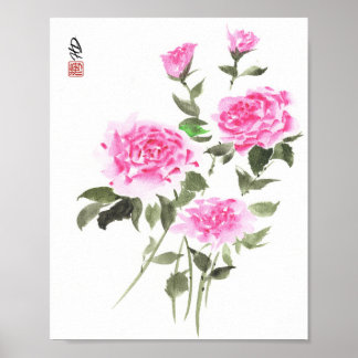 Garden of Gentle Roses Poster
