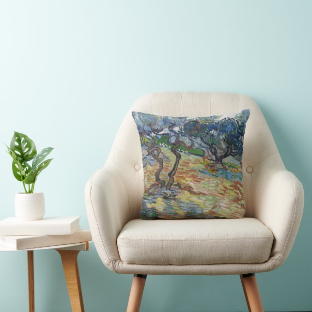 Garden of Gethsemane, Mount of Olives by van Gogh Throw Pillow (Chair)