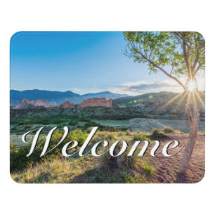 Garden Of Gods Tree Sunburst Welcome Door Sign