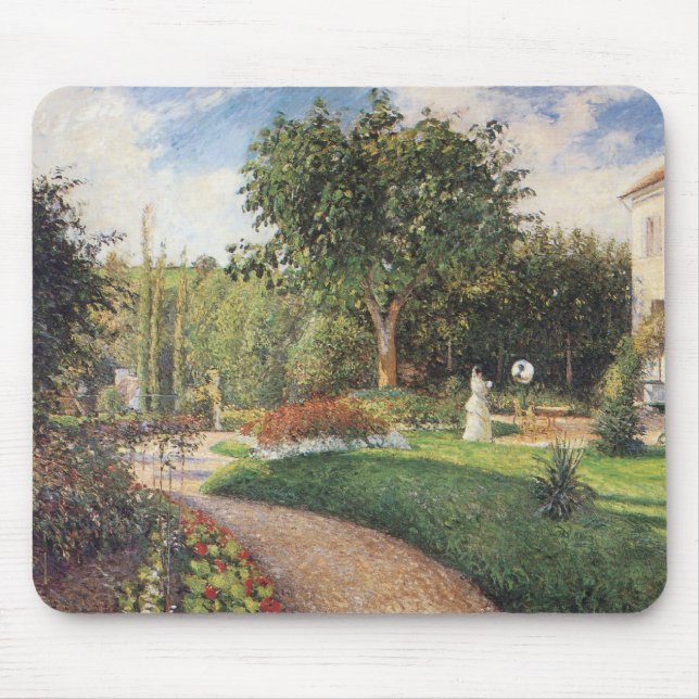 Garden of Les Mathurins at Pontoise by Pissarro Mouse Pad (Front)