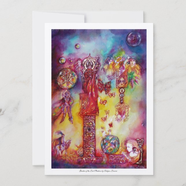 GARDEN OF LOST SHADOWS FAIRIES,BUTTERFLIES Pink Invitation (Front)