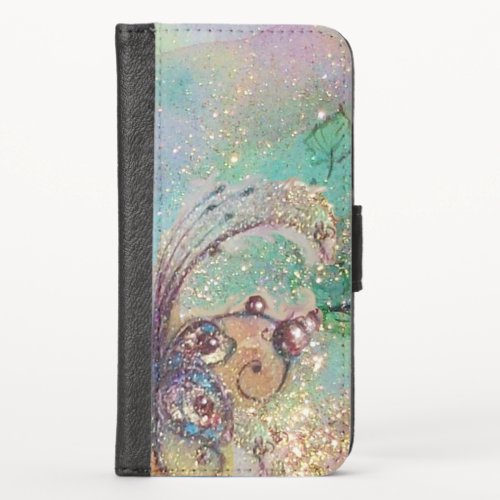 GARDEN OF LOST SHADOWS _MAGIC BUTTERFLY PLANT Blue iPhone X Wallet Case