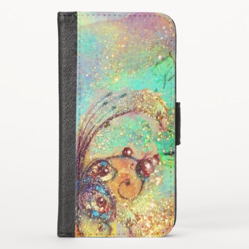 GARDEN OF LOST SHADOWS _MAGIC BUTTERFLY PLANT Teal iPhone X Wallet Case