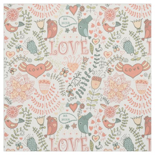 Garden of Love Lovebirds Fabric