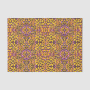 Garden of Magic Flowers Bohemian Arabesque Pattern Tissue Paper