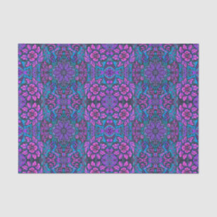 Garden of Magic Flowers Bohemian Arabesque Pattern Tissue Paper