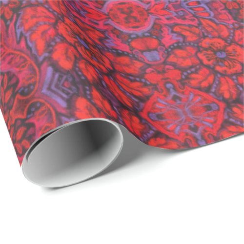 Garden of Magic Flowers Bohemian Arabesque Pattern Wrapping Paper