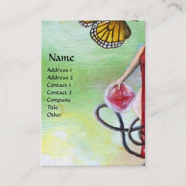 GARDEN OF MELISSA blue red purple fuchsia white Business Card (Front)