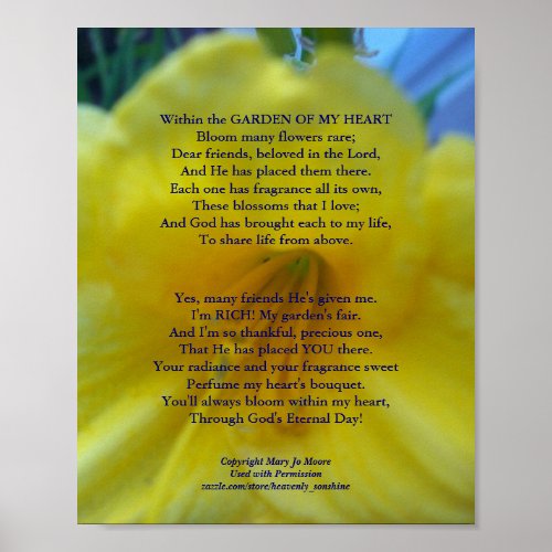 Garden of my Heart Daylily Poster