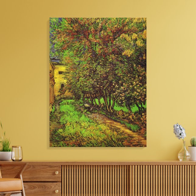 Garden of Saint-Paul Hospital by Vincent van Gogh Canvas Print (Insitu(LivingRoom))