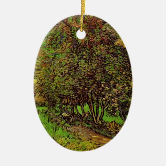 Garden of Saint-Paul Hospital by Vincent van Gogh Ceramic Ornament (Front)