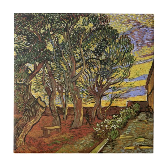 Garden of Saint-Paul Hospital by Vincent van Gogh Ceramic Tile (Front)