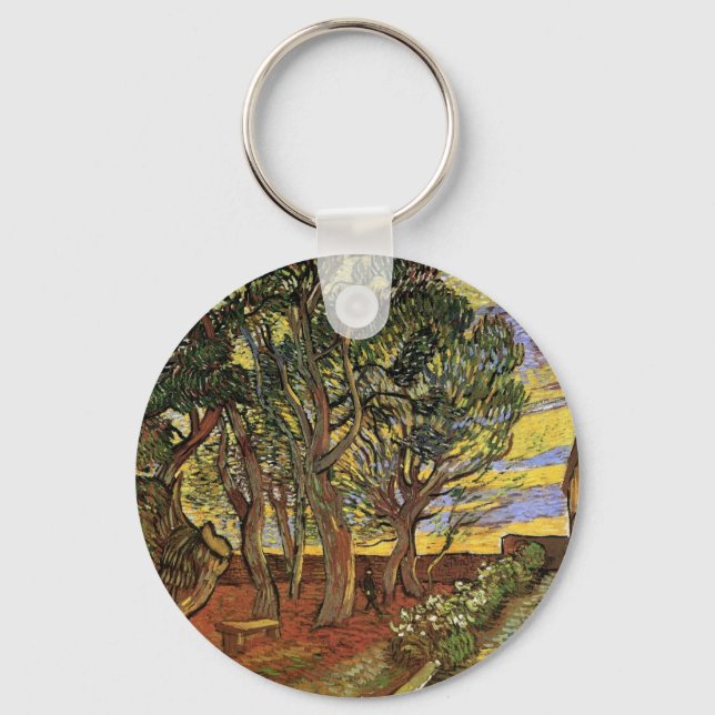 Garden of Saint-Paul Hospital by Vincent van Gogh Keychain (Front)