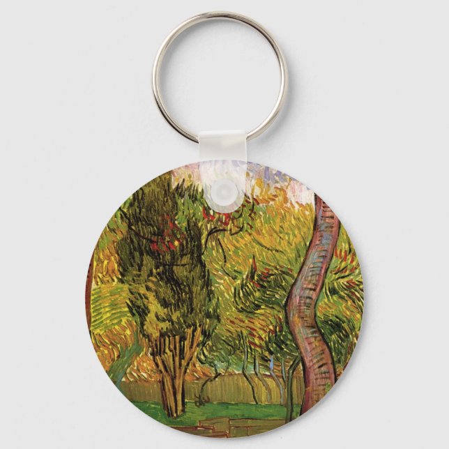 Garden of Saint-Paul Hospital by Vincent van Gogh Keychain (Front)