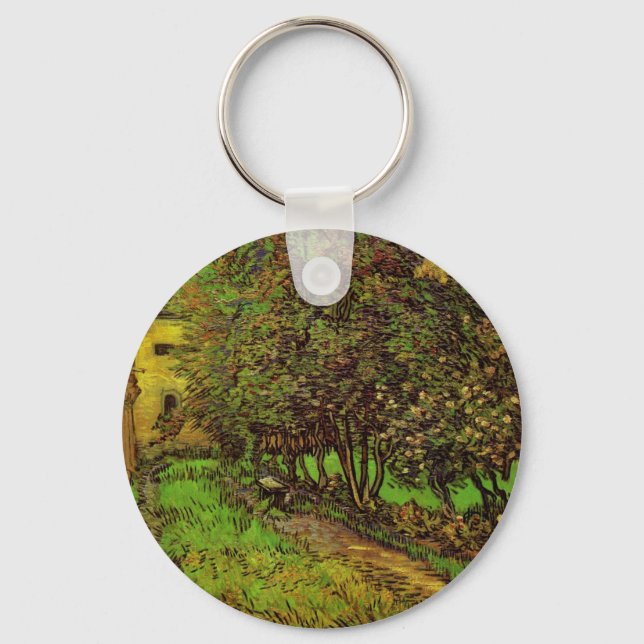 Garden of Saint-Paul Hospital by Vincent van Gogh Keychain (Front)