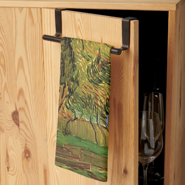 Garden of Saint-Paul Hospital by Vincent van Gogh Kitchen Towel (Thirds Fold)