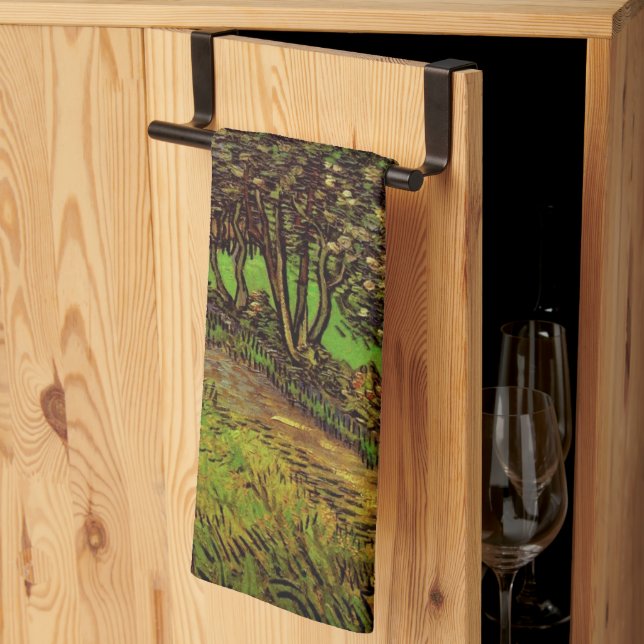Garden of Saint-Paul Hospital by Vincent van Gogh Kitchen Towel (Thirds Fold)