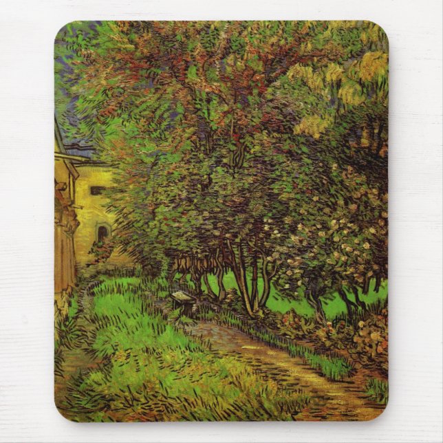 Garden of Saint-Paul Hospital by Vincent van Gogh Mouse Pad (Front)