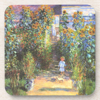 Garden of the Artist at Vetheuil - Claude Monet Beverage Coaster