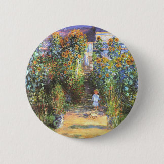 Garden of the Artist at Vetheuil - Claude Monet Button