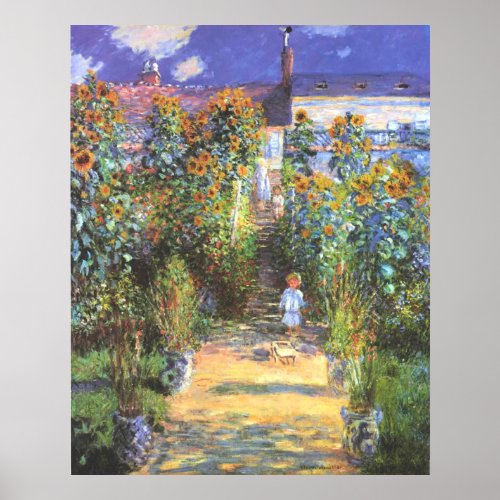 Garden of the Artist at Vetheuil _ Claude Monet Poster