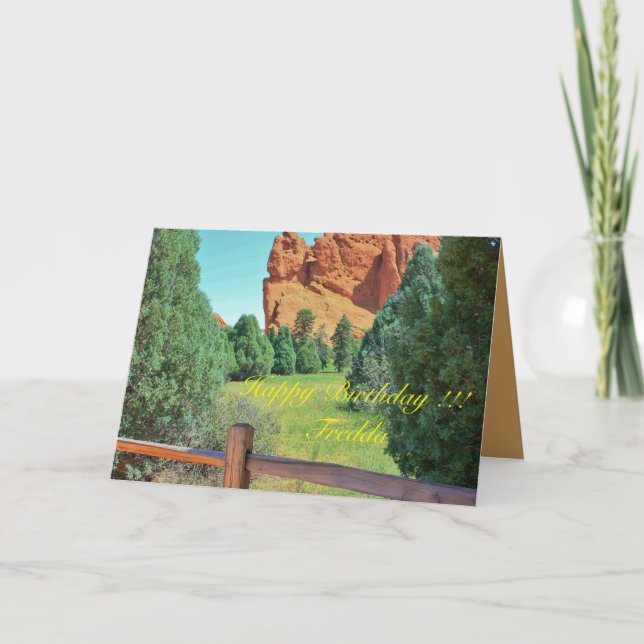 Garden of the Gods Birthday Greeting Card (Front)