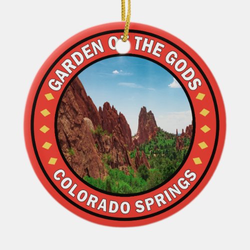 Garden of the Gods Colorado Springs Badge Ceramic Ornament