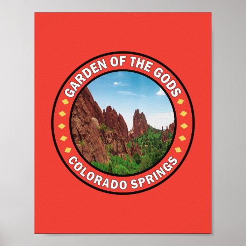 Garden of the Gods Colorado Springs Badge Poster