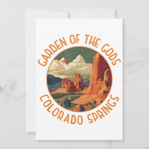 Garden of the Gods Colorado Springs Distressed Cir Invitation