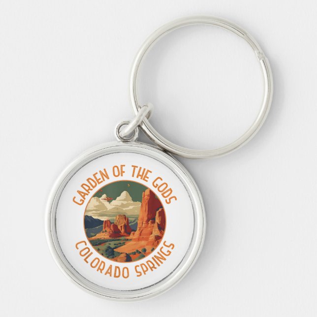 Garden of the Gods Colorado Springs Distressed Cir Keychain (Front)