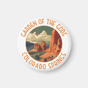 Garden of the Gods Colorado Springs Distressed Cir Magnet