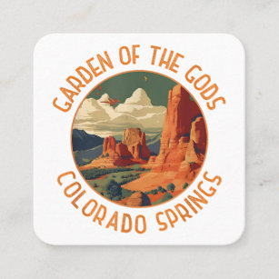 Garden of the Gods Colorado Springs Distressed Cir Square Business Card