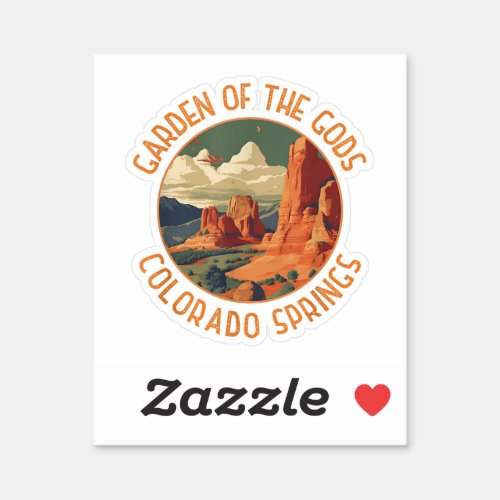 Garden of the Gods Colorado Springs Distressed Cir Sticker