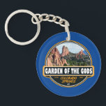 Garden of the Gods Colorado Springs Travel Emblem Keychain<br><div class="desc">Garden of the Gods photo realistic design. Located at the base of Pikes Peak,  this National Natural Landmark and popular park features stunning geological formations,  rock climbing,  and nature trails.</div>