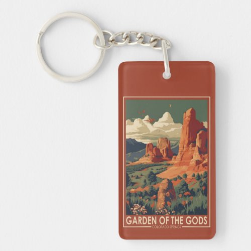 Garden of the Gods Colorado Springs Travel Vintage Keychain