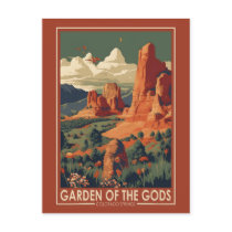Garden of the Gods Colorado Springs Travel Vintage Postcard