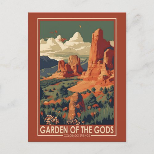 Garden of the Gods Colorado Springs Travel Vintage Postcard
