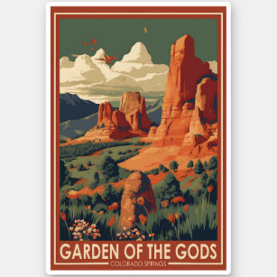 Garden of the Gods Colorado Springs Travel Vintage Sticker