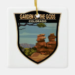 Garden of the Gods Colorado Vintage Ceramic Ornament<br><div class="desc">Garden of the Gods vector art design. Located at the base of Pikes Peak,  this National Natural Landmark and popular park features stunning geological formations,  rock climbing,  and nature trails.</div>