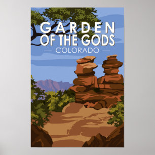 Garden of the Gods Colorado Vintage Poster
