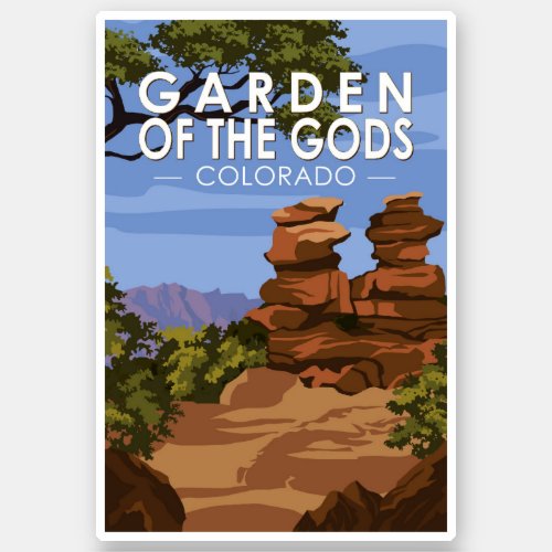 Garden of the Gods Colorado Vintage Sticker