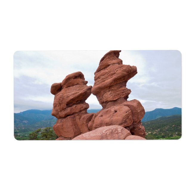 Garden of the Gods Landmark and Mountains Label (Front)